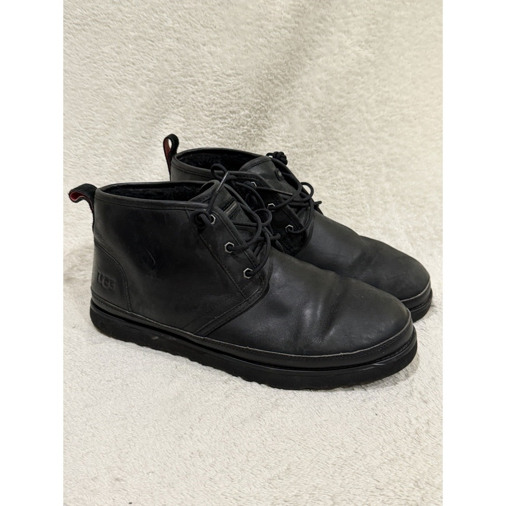 UGG Neumel Waterproof Leather Chukka Boots Mens 13 Black Lined 1017254